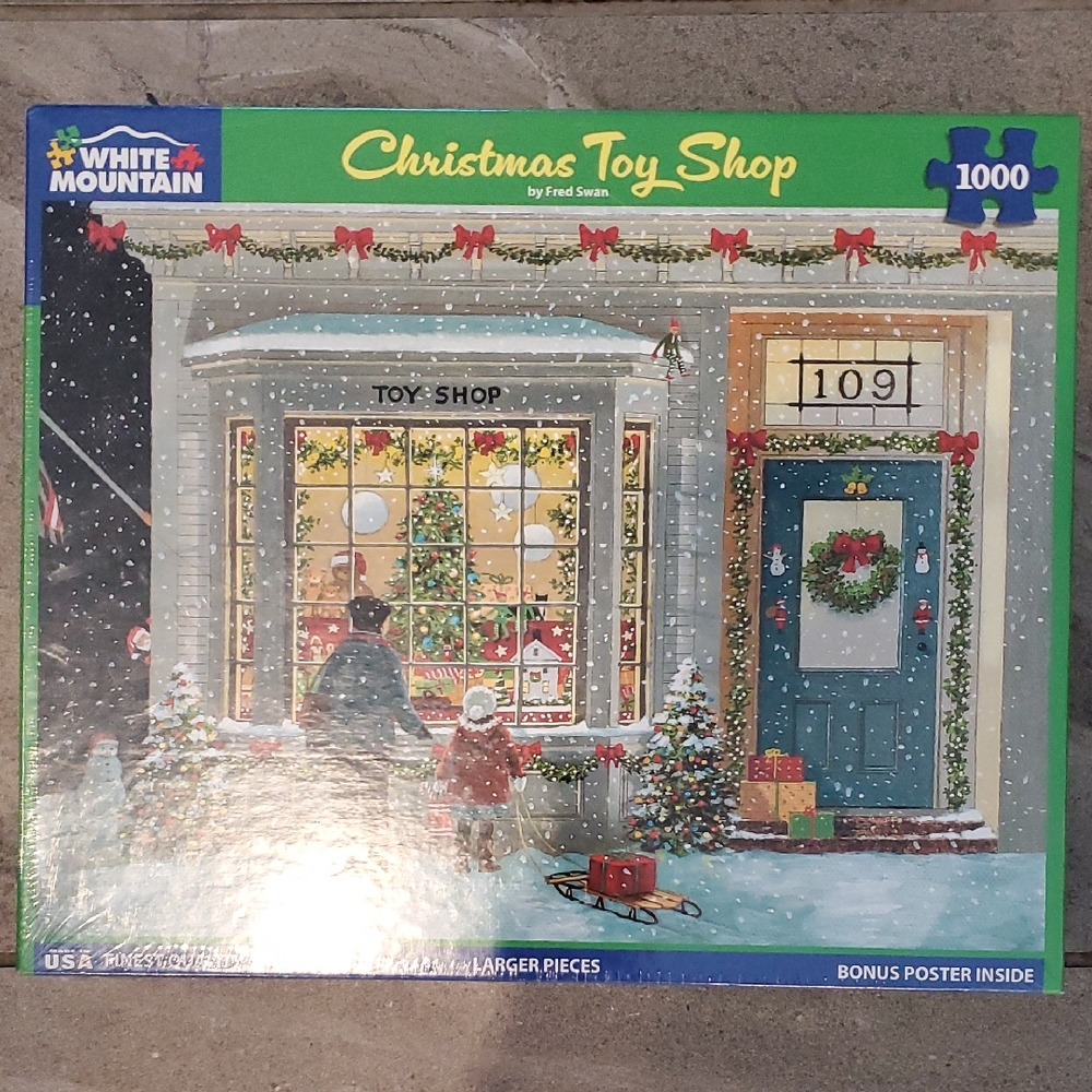 CHRISTMAS TOY SHOP by Fred Swan (Large Pieces) - 1000-piece NWOT